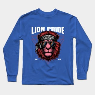 Lion Pink Pride, wearing sunglasses, dew rag Long Sleeve T-Shirt